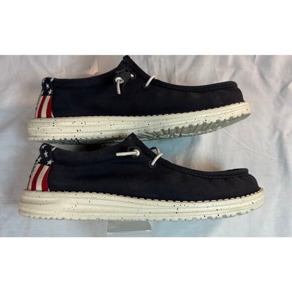 Hey Dude Wally Americana Navy Blue Patriotic Womens Size 7 - Picture 3 of 6
